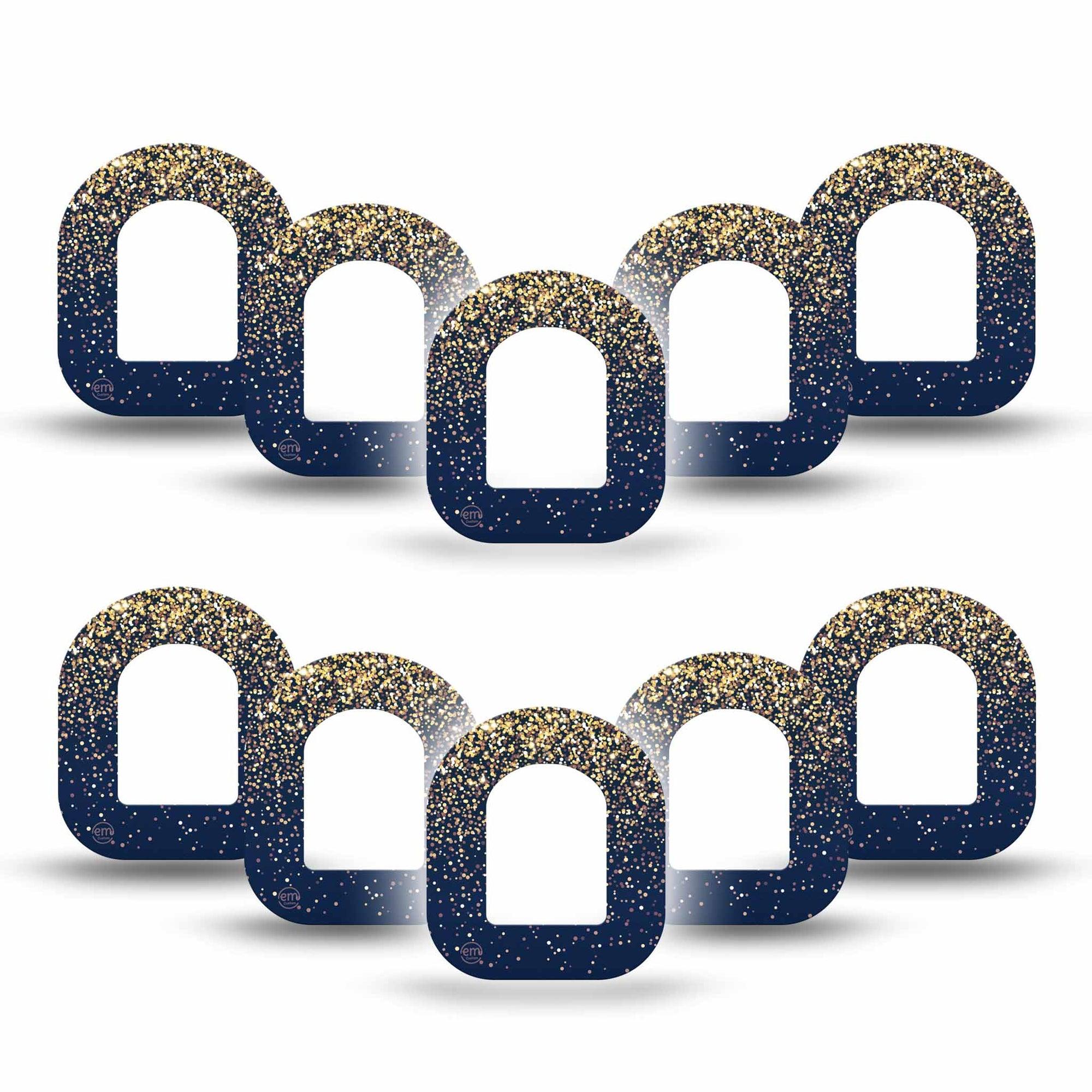 ExpressionMed Gold Sparkles Pod Mini Tape 10-Pack, Shiny Sequins Adhesive Tape Pump Design