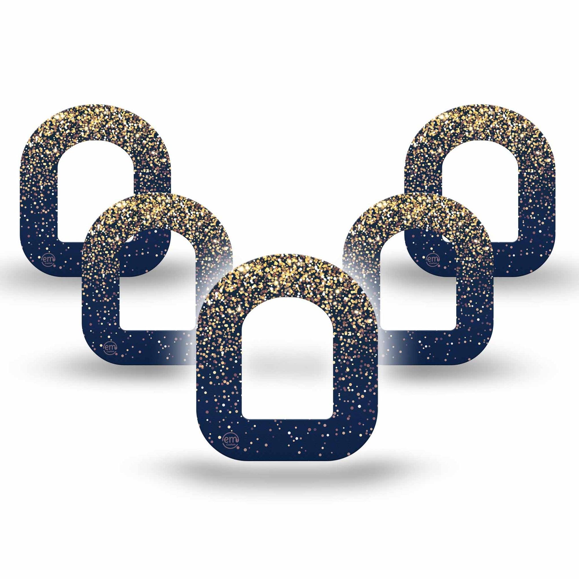 ExpressionMed Gold Sparkles Pod Mini Tape 5-Pack, Shiny Sequins Adhesive Tape Pump Design