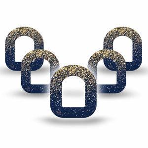 ExpressionMed Gold Sparkles Pod Mini Tape 5-Pack, Shiny Sequins Adhesive Tape Pump Design