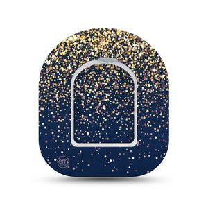 ExpressionMed Gold Sparkles Pod Mini Tape Single Sticker and Single Tape, Metallic Shine Adhesive Patch Pump Design