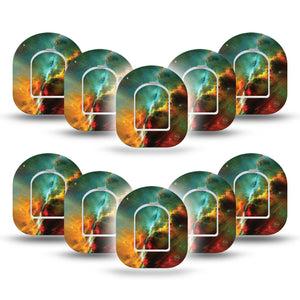 ExpressionMed Nebula Pod Mini Tape 10 Stickers and 10 Tapes, Galactic Phenomenon Plaster Pump Design