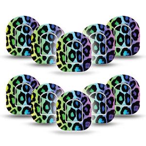 ExpressionMed Multicolored Cheetah Print Pod Mini Tape 10-Pack Stickers and 10-Pack Tapes, Wild Style Patch Pump Design