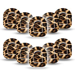 ExpressionMed Leopard Print Pod Mini Tape 10-Pack, Fierce Style Adhesive Tape Pump Design with center stickers