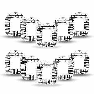 ExpressionMed B&W Drip Pod Mini Tape 10-Pack, Ink Splash Overlay Patch Pump Design