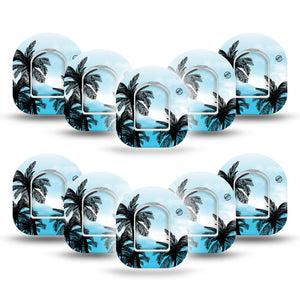 ExpressionMed Palmy Nights Pod Mini Tape 10 Stickers and 10 Tapes, Island Nights Fixing Ring Tape Pump Design