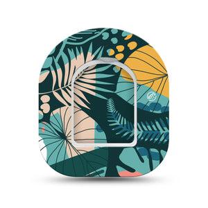 ExpressionMed Jungle Tropics Pod Mini Tape Single Sticker and Single Tape, Tropical Wilderness Adhesive Patch Pump Design