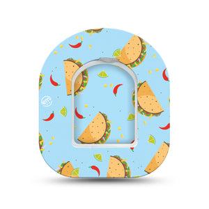 ExpressionMed Spicy Tacos Pod Mini Tape Single Sticker and Single Tape, Zesty Delight Adhesive Patch Pump Design