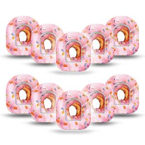 ExpressionMed Donut Sprinkles Pod Mini Tape 10-Pack Stickers and 10-Pack Tapes, Bakery Bliss Plaster Pump Design