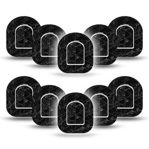 ExpressionMed Black Marble Pod Mini Tape 10 Stickers and 10 Tapes, Sophisticated Decor Patch Pump Design