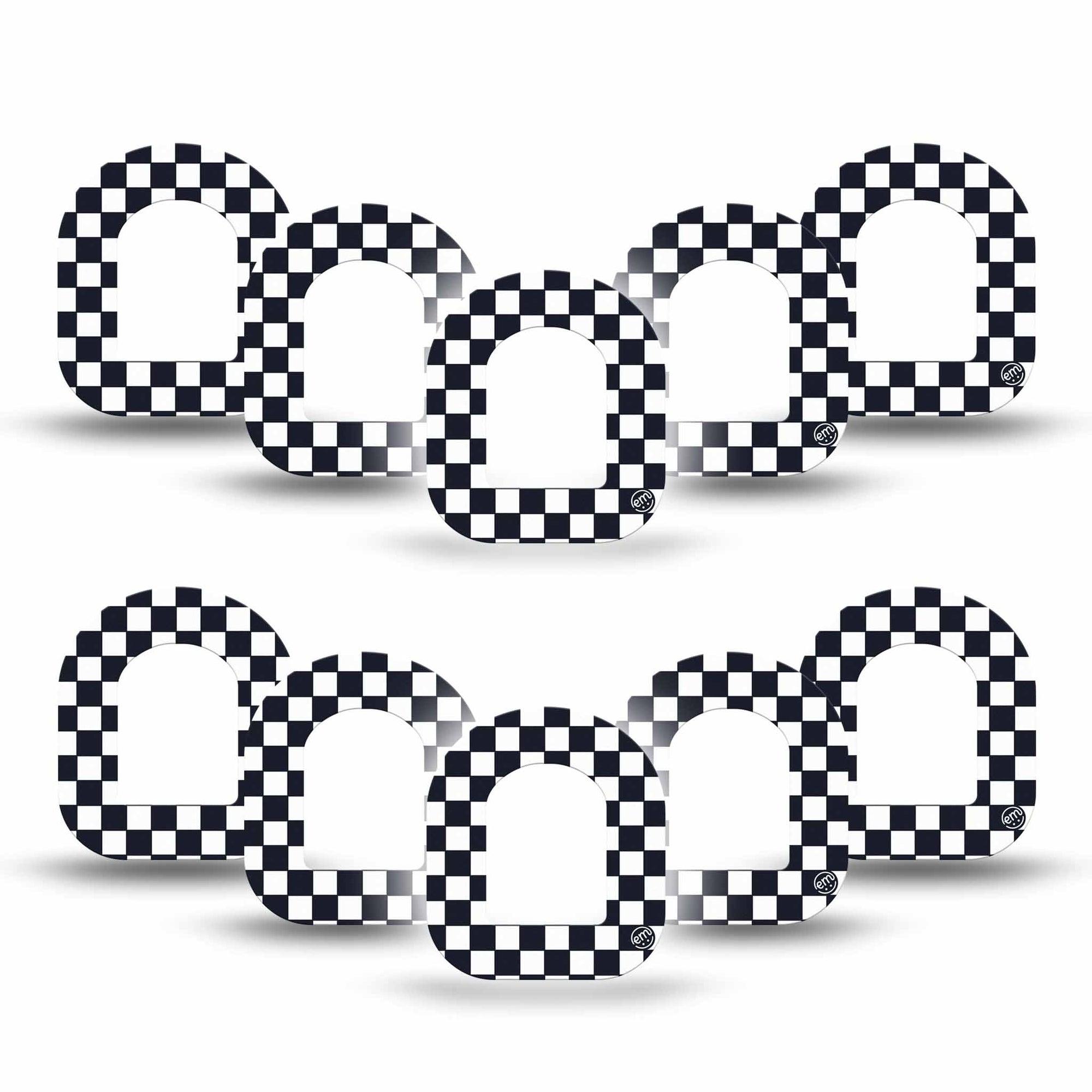 ExpressionMed Checkered Pod Mini Tape 10-Pack, Timeless Design Fixing Ring Tape Pump Design