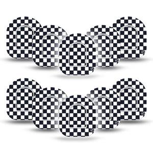 ExpressionMed Checkered Pod Mini Tape 10-Pack Tape and 10-Pack Sticker, Racing Flair Fixing Ring Patch Pump Design