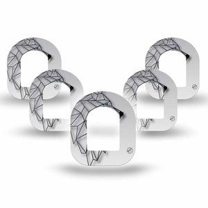 ExpressionMed Iron Wolf Pod Mini Tape 5-Pack, Majestic Creature Adhesive Patch Pump Design