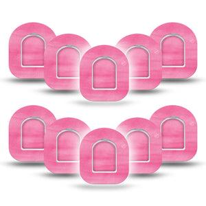 ExpressionMed Pink Horizon Pod Mini Tape 10 Stickers and 10 Tapes, Pink Clouds Adhesive Patch Pump Design