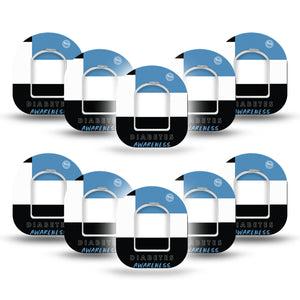 ExpressionMed Diabetes Awareness Pod Mini Tape 10 Stickers and 10 Tapes, Disease Awareness Adhesive Tape Pump Design