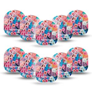 ExpressionMed Branching Out Pod Mini Tape 10 Stickers and 10 Tapes, Botanical Art Adhesive Tape Pump Design