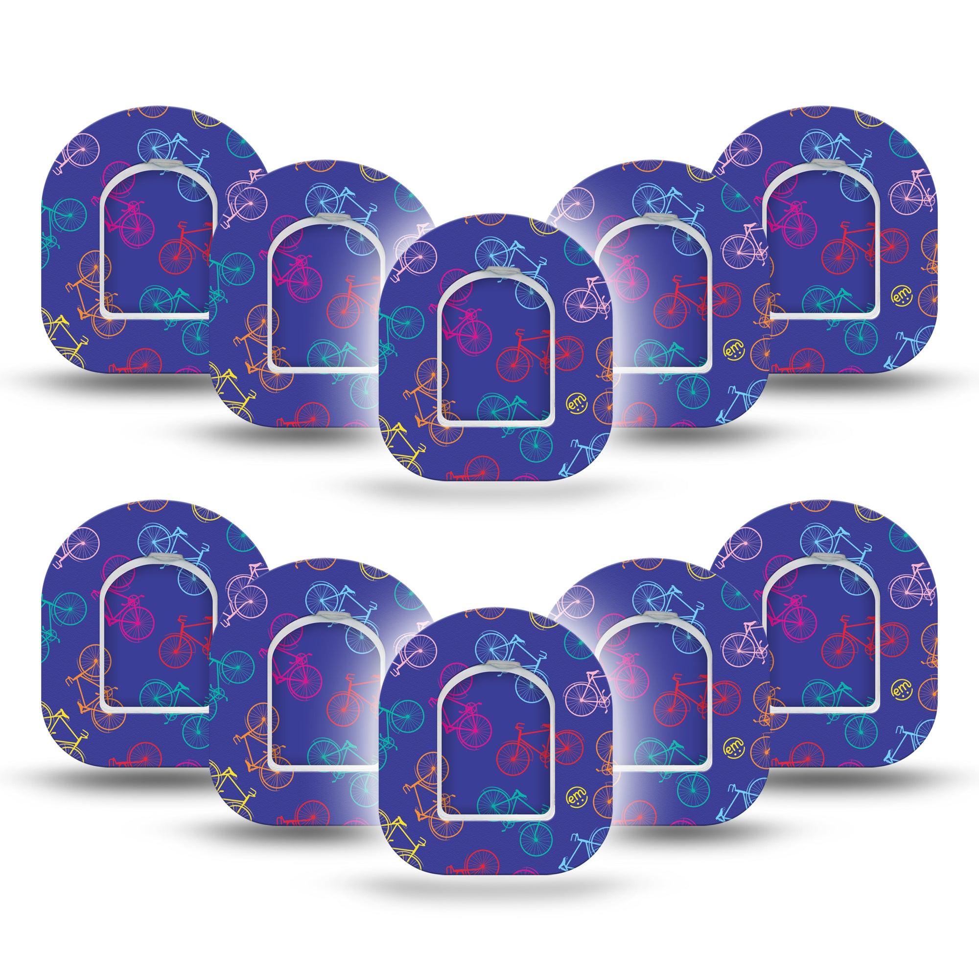 ExpressionMed Neon Bicycles Pod Mini Tape 10 Stickers and 10 Tapes, Neon Glow Fixing Ring Tape Pump Design