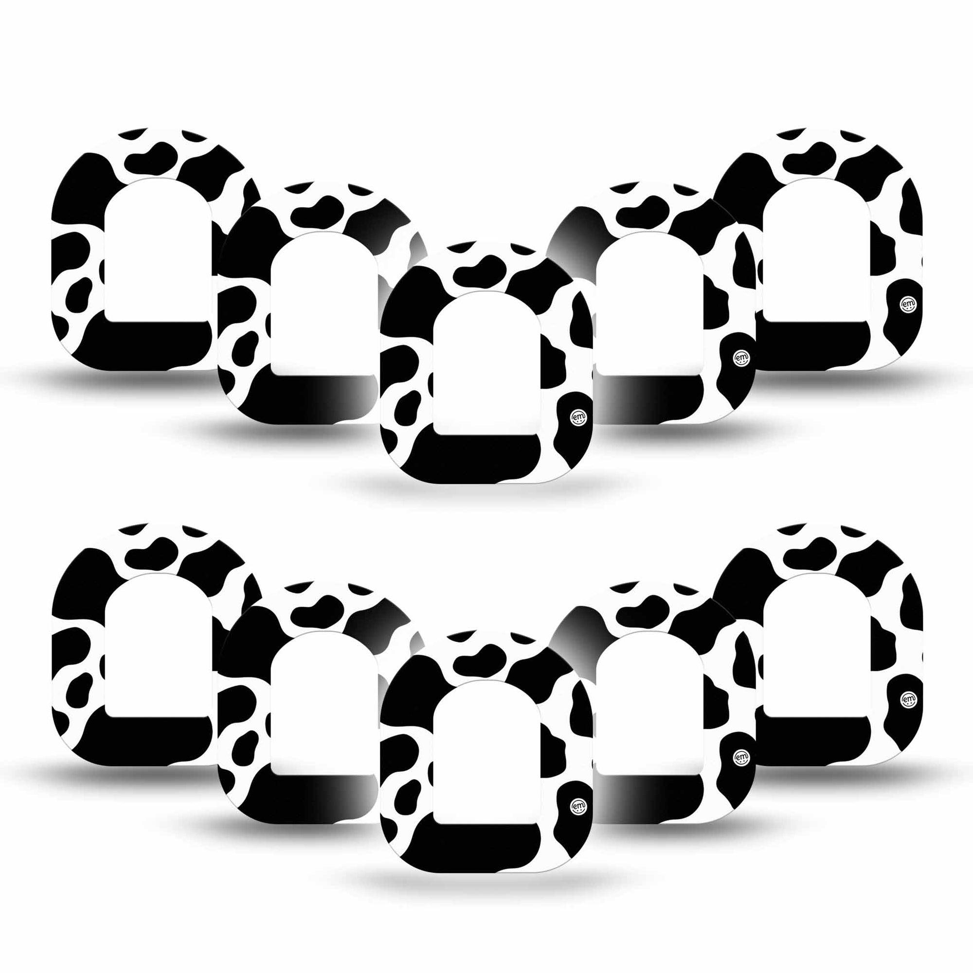 ExpressionMed Cow Print Pod Mini Tape 10-Pack, Farmyard Chic Plaster Pump Design