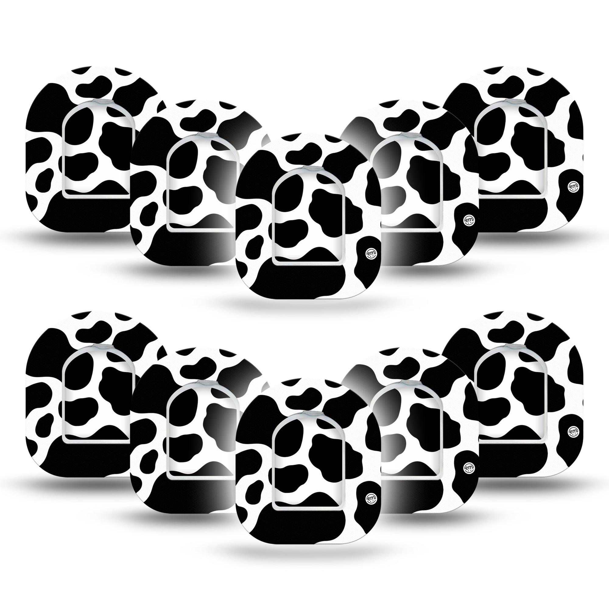 ExpressionMed Cow Print Pod Mini Tape 10 Stickers and 10 Tapes, Milk Must-Have Adhesive Tape Pump Design