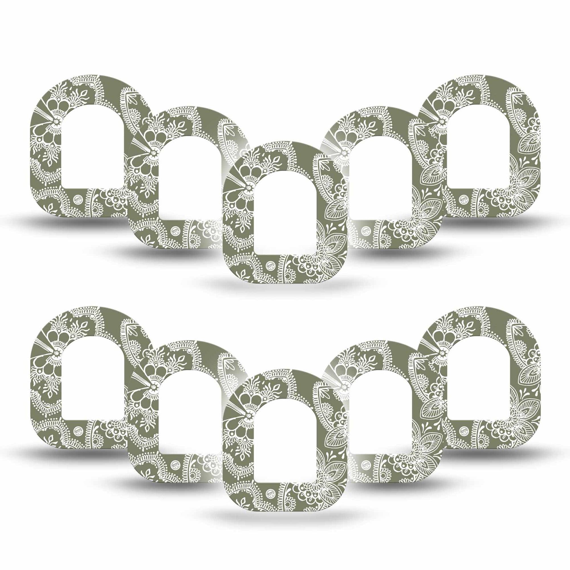 ExpressionMed Olive Henna Pod Mini Tape 10-Pack, Green Beauty Overlay Tape Pump Design