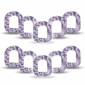 ExpressionMed Purple Henna Pod Mini Tape 10-Pack, Lavender Hue Overlay Patch Pump Design