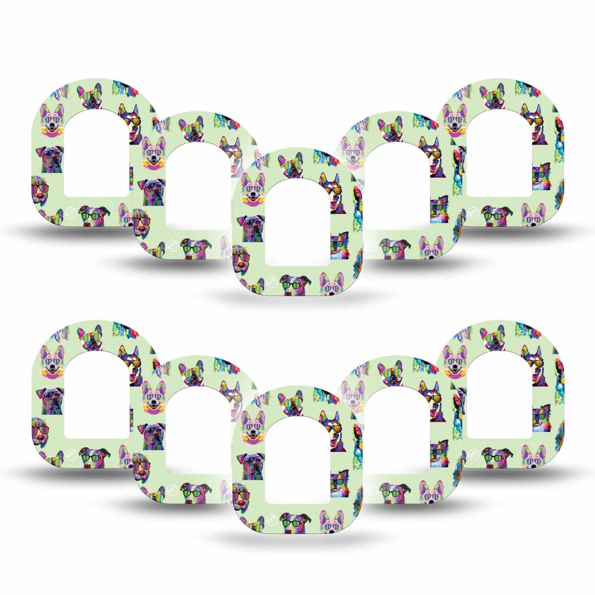 ExpressionMed Dog Party Pod Mini Tape 10-Pack, Pup Fun Adhesive Tape Pump Design
