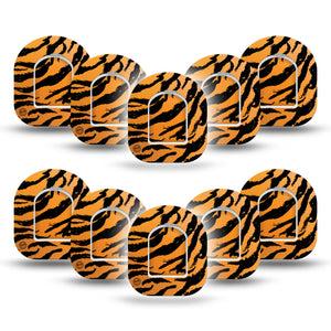 ExpressionMed Tiger Pod Mini Tape 10 Stickers and 10 Tapes, Jungle Majesty Plaster Pump Design