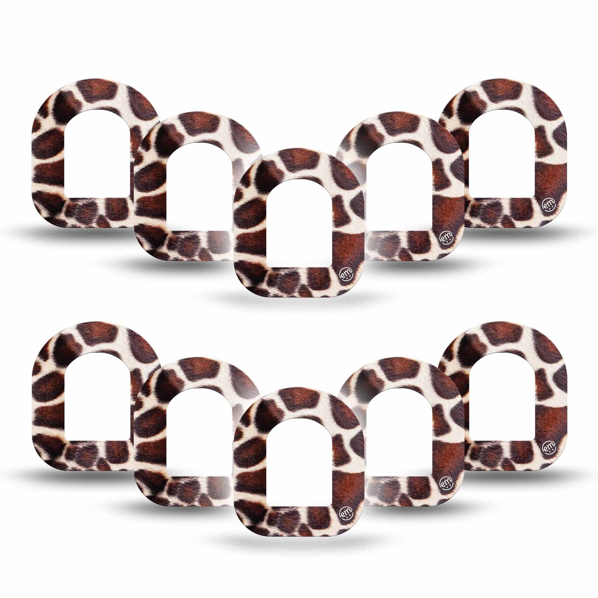 ExpressionMed Giraffe Print Pod Mini Tape 10-Pack, Safari Style Adhesive Patch Pump Design
