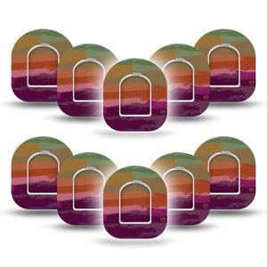 ExpressionMed Falling Colors Pod Mini Tape 10 Stickers and 10 Tapes, Colorful Autumn Plaster Pump Design