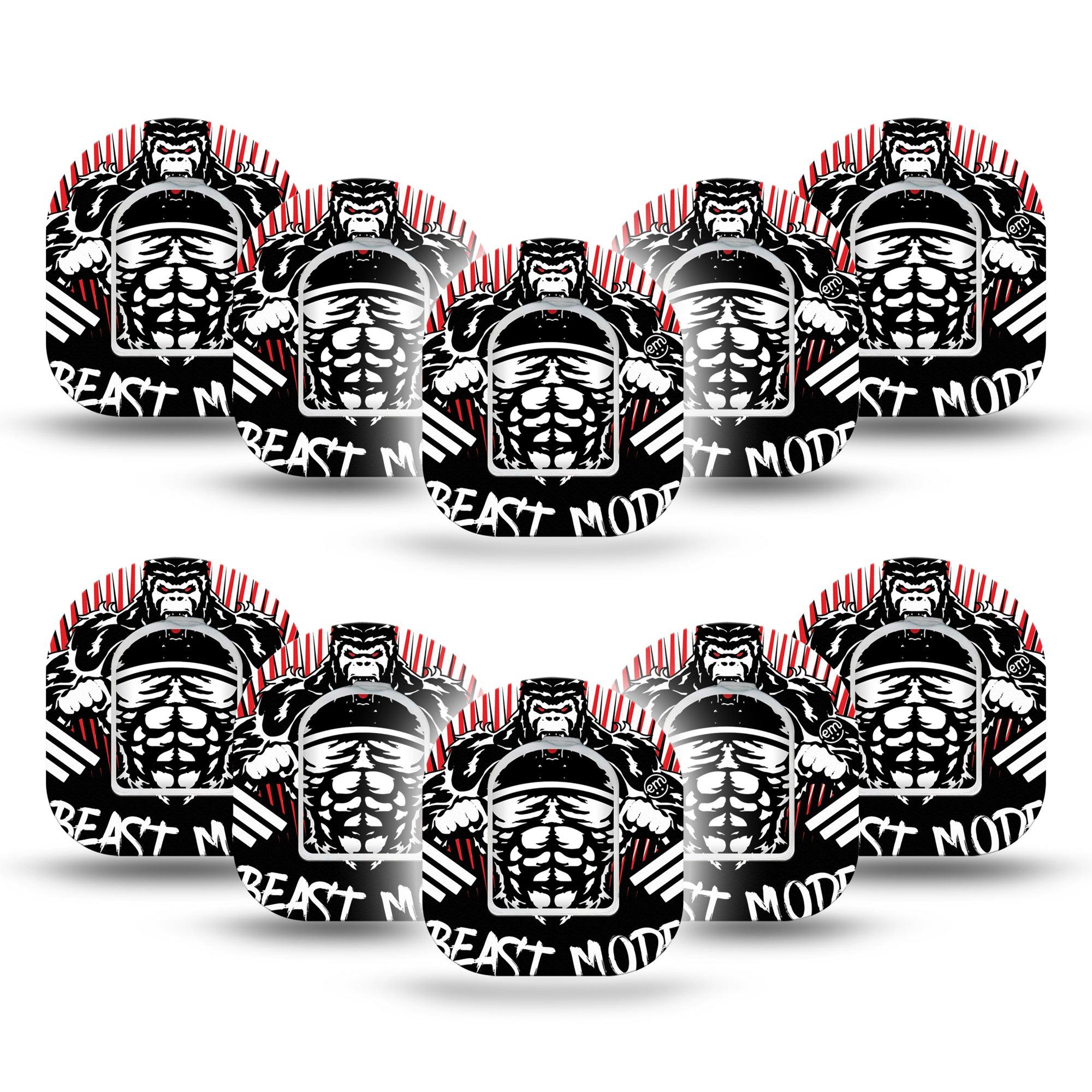 ExpressionMed Beast Mode Pod Mini Tape 10 Stickers and 10 Tapes, Intense Energy Adhesive Patch Pump Design