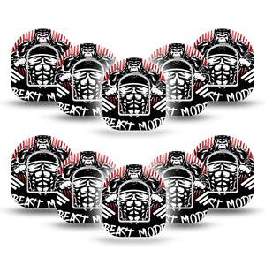 ExpressionMed Beast Mode Pod Mini Tape 10 Stickers and 10 Tapes, Intense Energy Adhesive Patch Pump Design