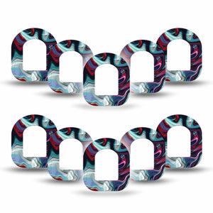 ExpressionMed Moody Marble Pod Mini Tape 10-Pack, Mysterious Swirls Overlay Patch Pump Design