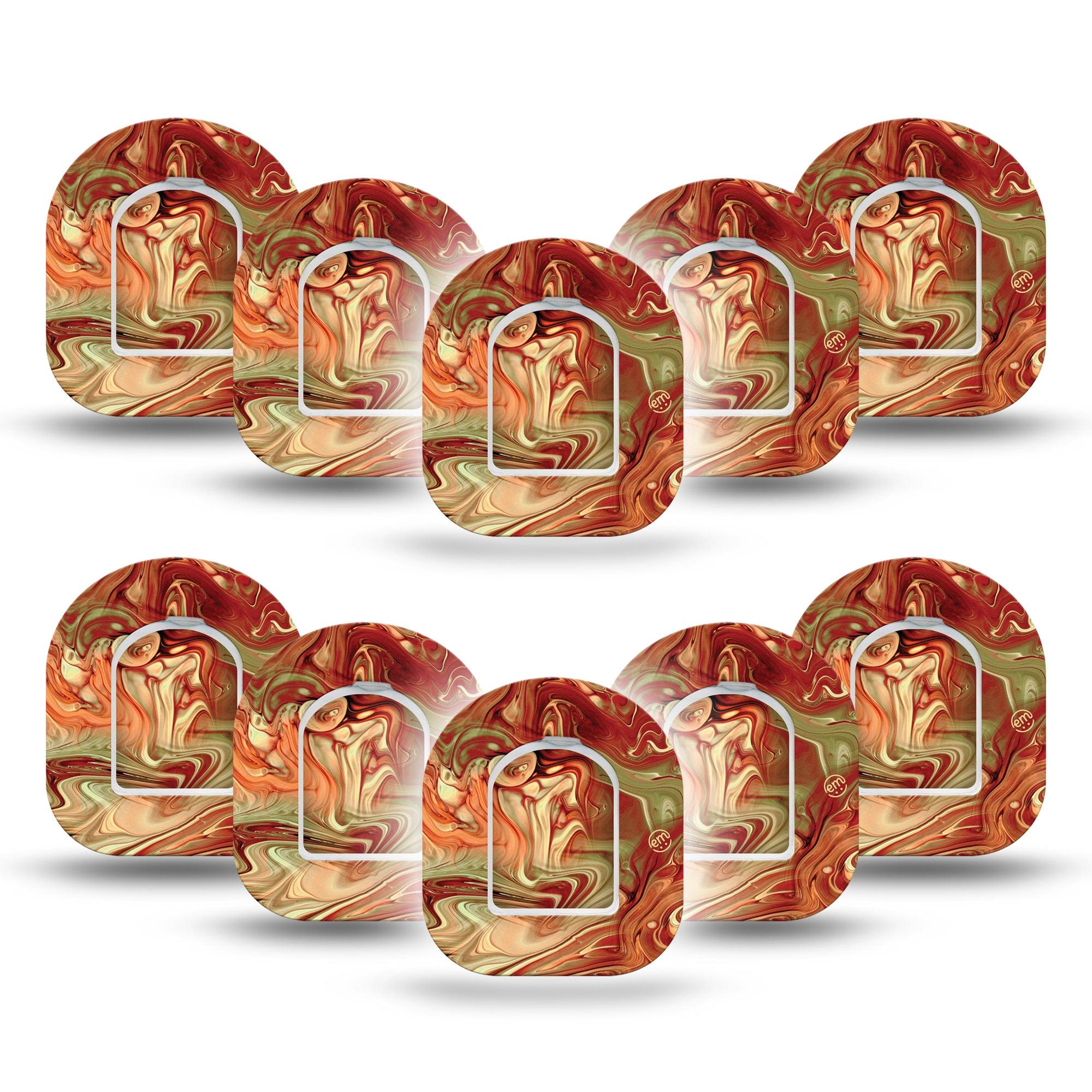 ExpressionMed Rustic Marble Pod Mini Tape 10 Stickers and 10 Tapes, Marble Texture Overlay Patch Pump Design