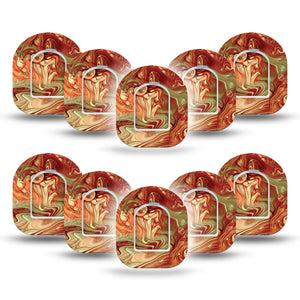 ExpressionMed Rustic Marble Pod Mini Tape 10 Stickers and 10 Tapes, Marble Texture Overlay Patch Pump Design
