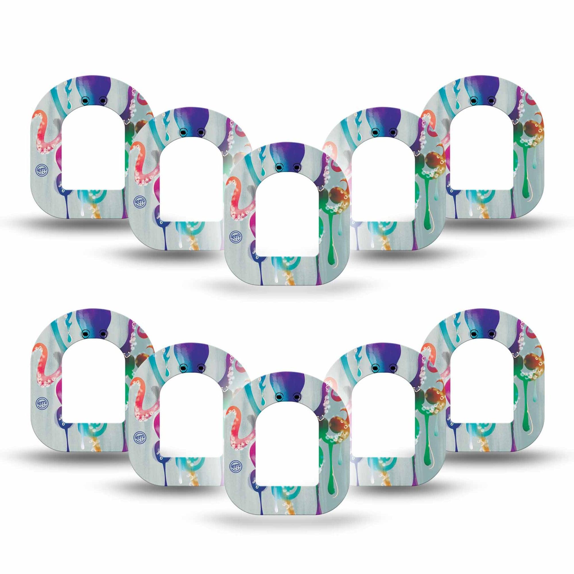 ExpressionMed Octopus Tattoo Pod Mini Tape 10-Pack, Tentacle Art Adhesive Patch Pump Design