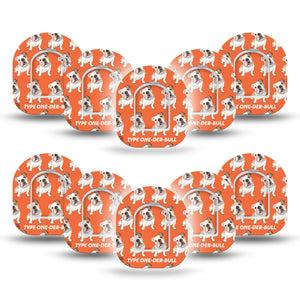 ExpressionMed Type-One-Der-Bul Pod Mini Tape 10 Stickers and 10 Tapes, T1D Awareness Plaster Pump Design