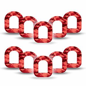 ExpressionMed Red Camo Pod Mini Tape 10-Pack, Fiery Camouflage Fixing Ring Patch Pump Design