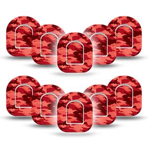 ExpressionMed Red Camo Pod Mini Tape 10 Stickers and 10 Tapes, Tactical Red Overlay Patch Pump Design