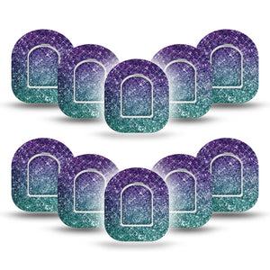 ExpressionMed Glittering Ombre Pod Mini Tape 10-Pack Tape and 10-Pack Sticker, Shimmering Transition Adhesive Patch Pump Design