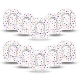 ExpressionMed Bright Stars Pod Mini Tape 10 Stickers and 10 Tapes, Stellar Glow Overlay Patch Pump Design