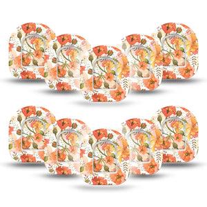 ExpressionMed Peachy Blooms Pod Mini Tape 10-Pack Stickers and Tapes, Delicate Blossoms Adhesive Tape Pump Design
