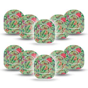 ExpressionMed Garden Butterflies Pod Mini Tape 10 Stickers and 10 Tapes, Garden Charm Adhesive Tape Pump Design