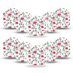 ExpressionMed Rose Garden Pod Mini Tape 10 Stickers and 10 Tapes, Botanical Sanctuary Plaster Pump Design