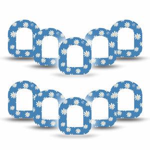 ExpressionMed Watercolor Poppies Omnipod Mini Tape 10-Pack Tape White Daisies Inspired, Adhesive Tape Pump Design
