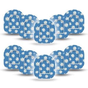 ExpressionMed Watercolor Poppies Omnipod Mini Tape 10-Pack Tape + 10-Pack Sticker Painted Artwork Themed, Adhesive Tape Pump Design