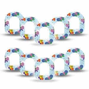 ExpressionMed Cute Butterflies Pod Mini Tape 10-Pack, Charming Insects Fixing Ring Patch Pump Design