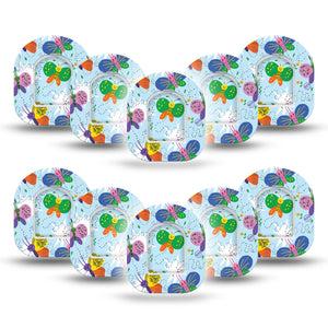 ExpressionMed Cute Butterflies Pod Mini Tape 10 Stickers and 10 Tapes, Darling Butterflies Overlay Patch Pump Design