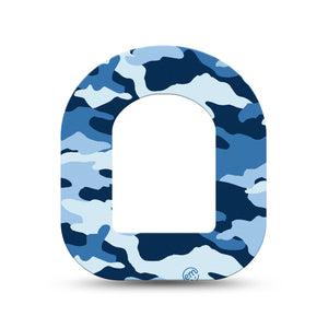 ExpressionMed Blue Camo Pod Mini Tape Single, Navy Disguise Overlay Patch Pump Design