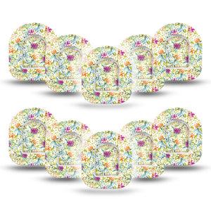 ExpressionMed Summer Greenery Pod Mini Tape 10-Pack Stickers and 10-Pack Tapes, Summertime Flora Overlay Patch Pump Design
