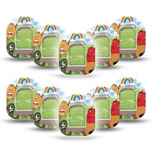 ExpressionMed Monsters Pod Mini Tape 10-Pack Stickers and 10-Pack Tapes, Halloween Horror Fixing Ring Patch Pump Design