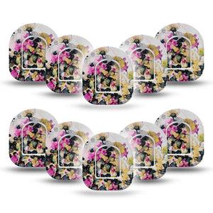 ExpressionMed Wild Blossoms Pod Mini Tape 10-Pack Stickers and 10-Pack Tapes, Unruly Flora Adhesive Tape Pump Design